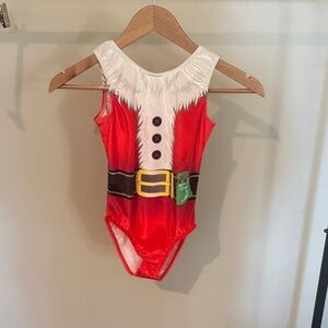 Kids Santa-Themed Red and White Destira Leotard Brand New